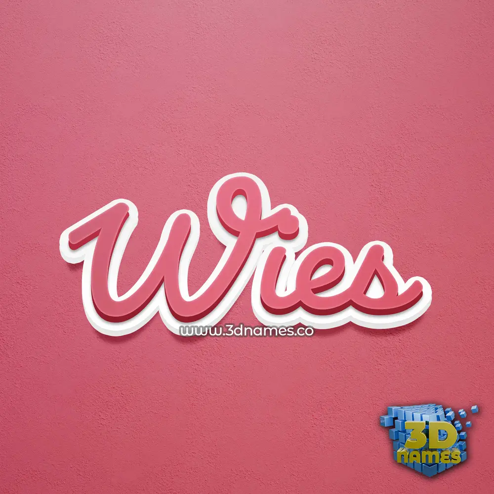 wies in Red Scribble style - 3D name wallpaper