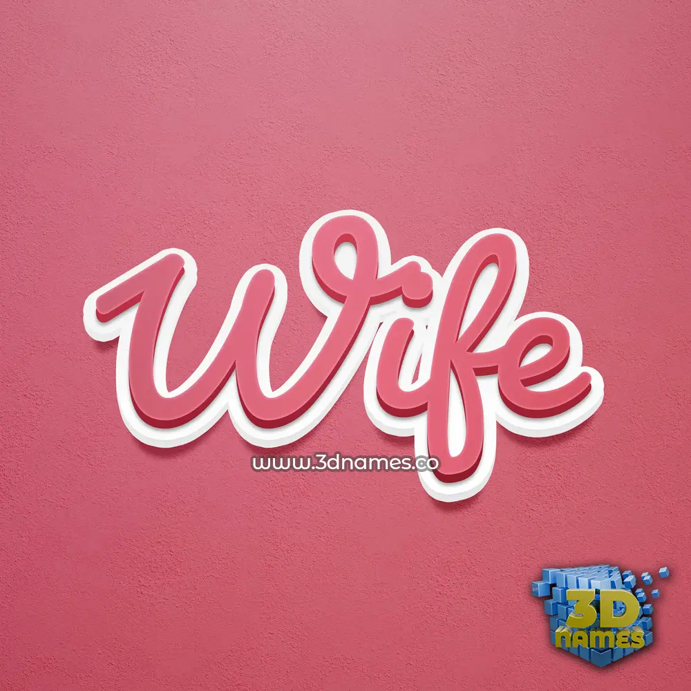 wife in Red Scribble style - 3D name wallpaper