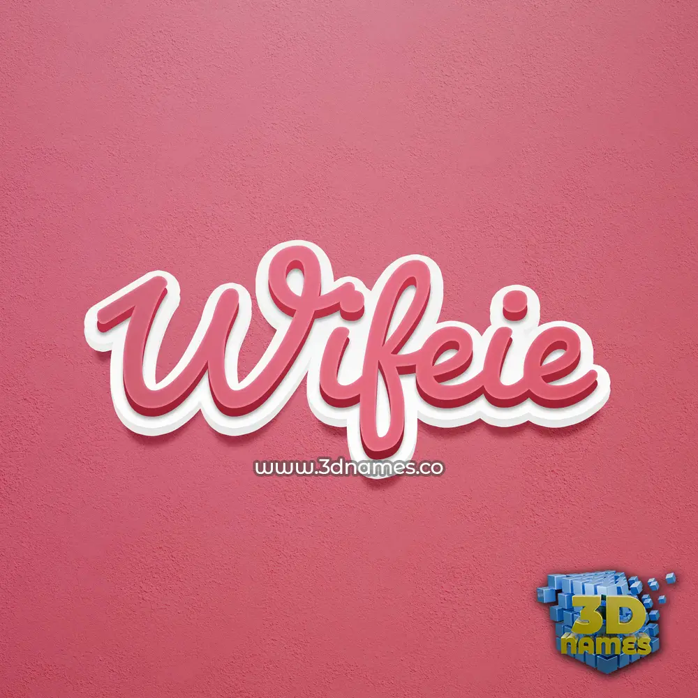 wifeie in Red Scribble style - 3D name wallpaper
