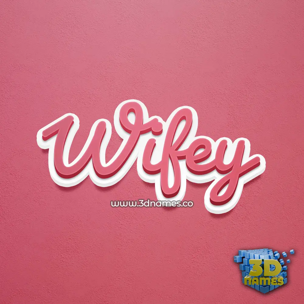 wifey in Red Scribble style - 3D name wallpaper