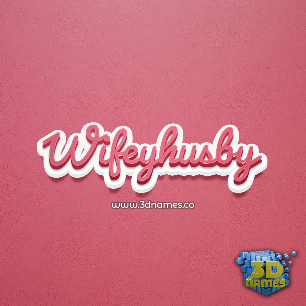 wifeyhusby in Red Scribble style - 3D name wallpaper