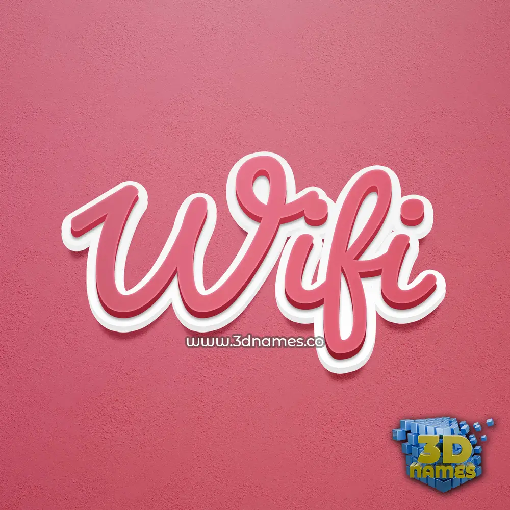 wifi in Red Scribble style - 3D name wallpaper