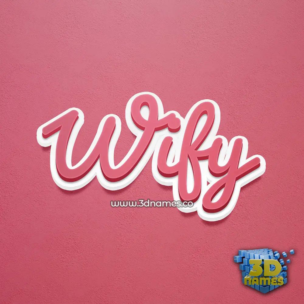 wify in Red Scribble style - 3D name wallpaper