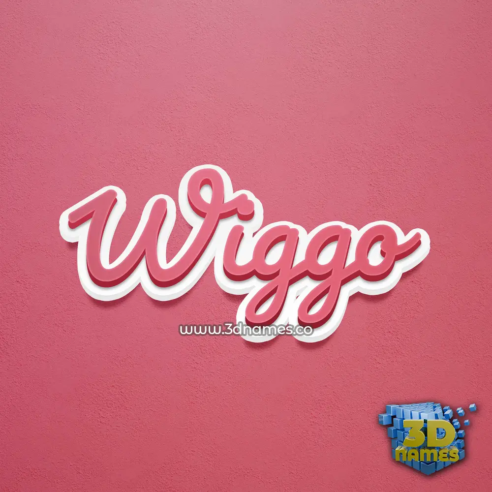 wiggo in Red Scribble style - 3D name wallpaper