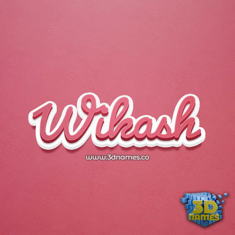 wikash in Red Scribble style - 3D name wallpaper