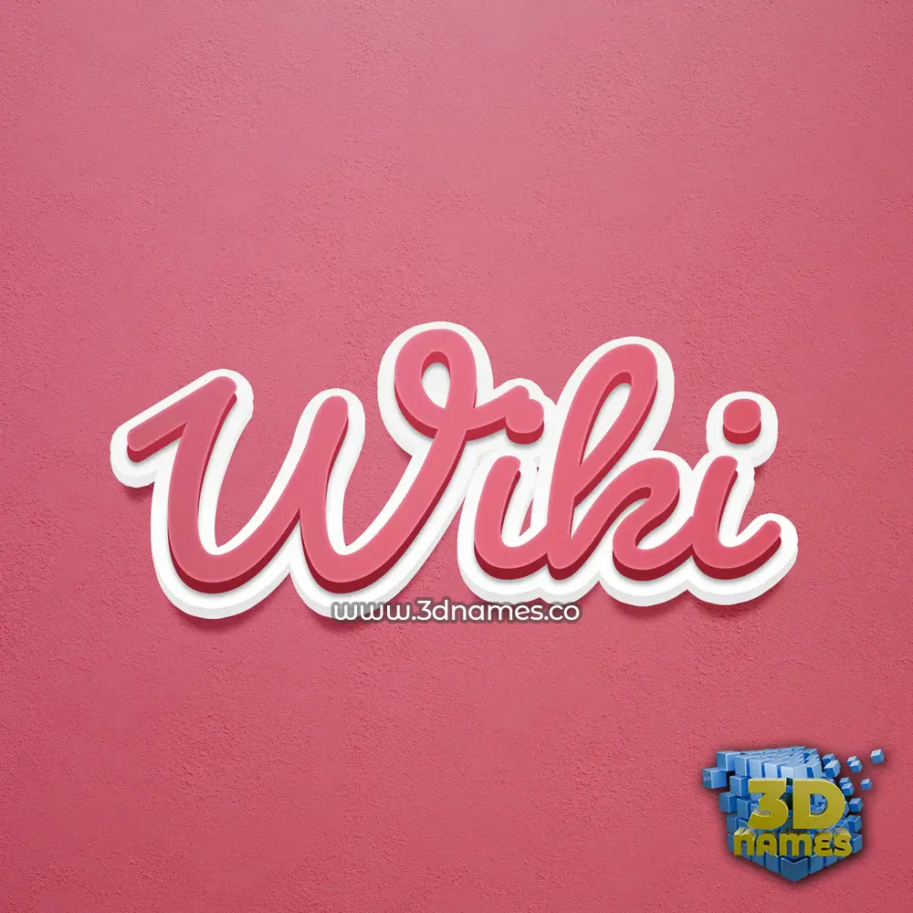 wiki in Red Scribble style - 3D name wallpaper