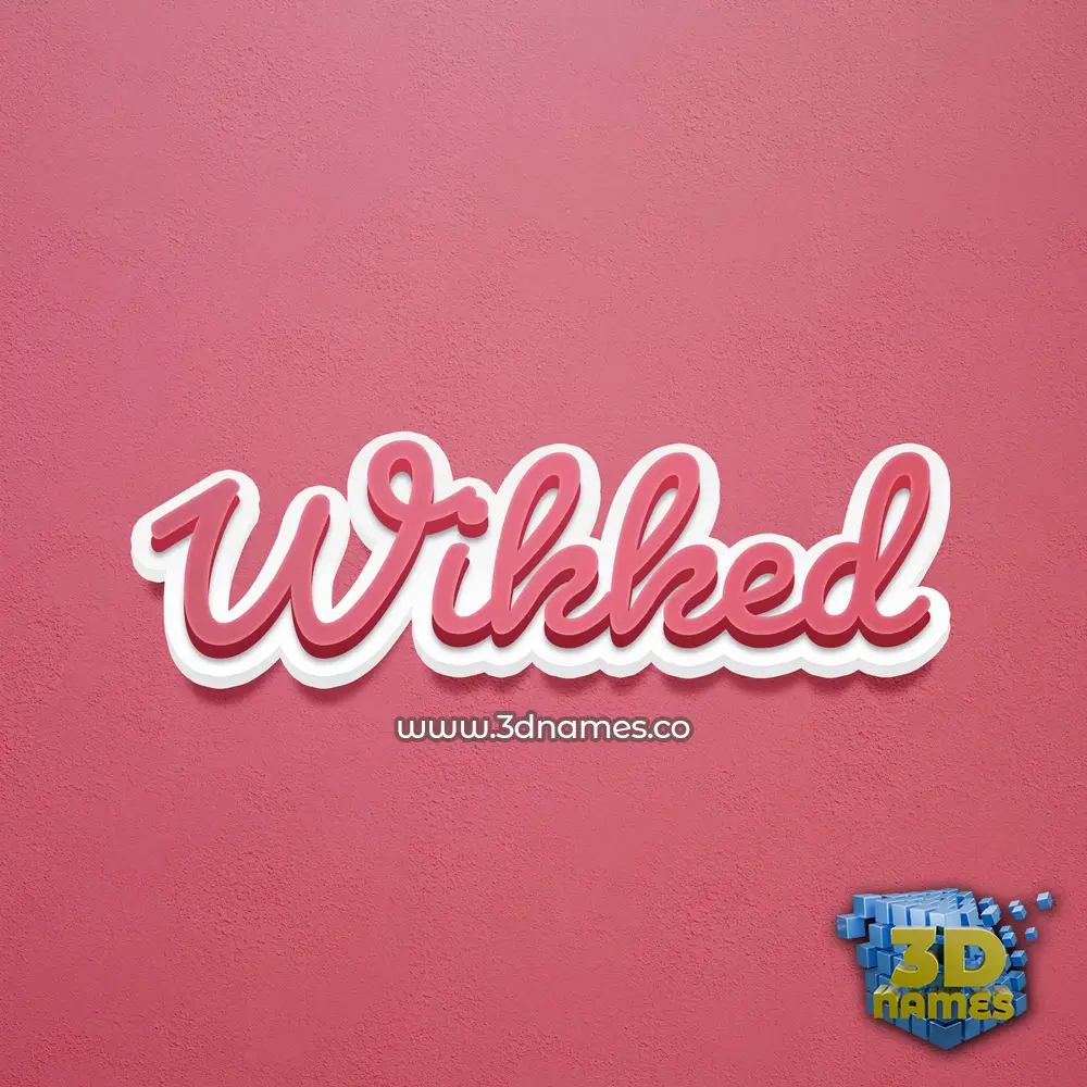 wikked in Red Scribble style - 3D name wallpaper