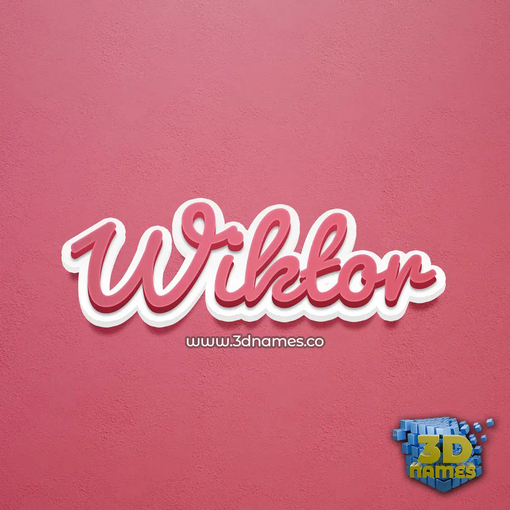 wiktor in Red Scribble style - 3D name wallpaper