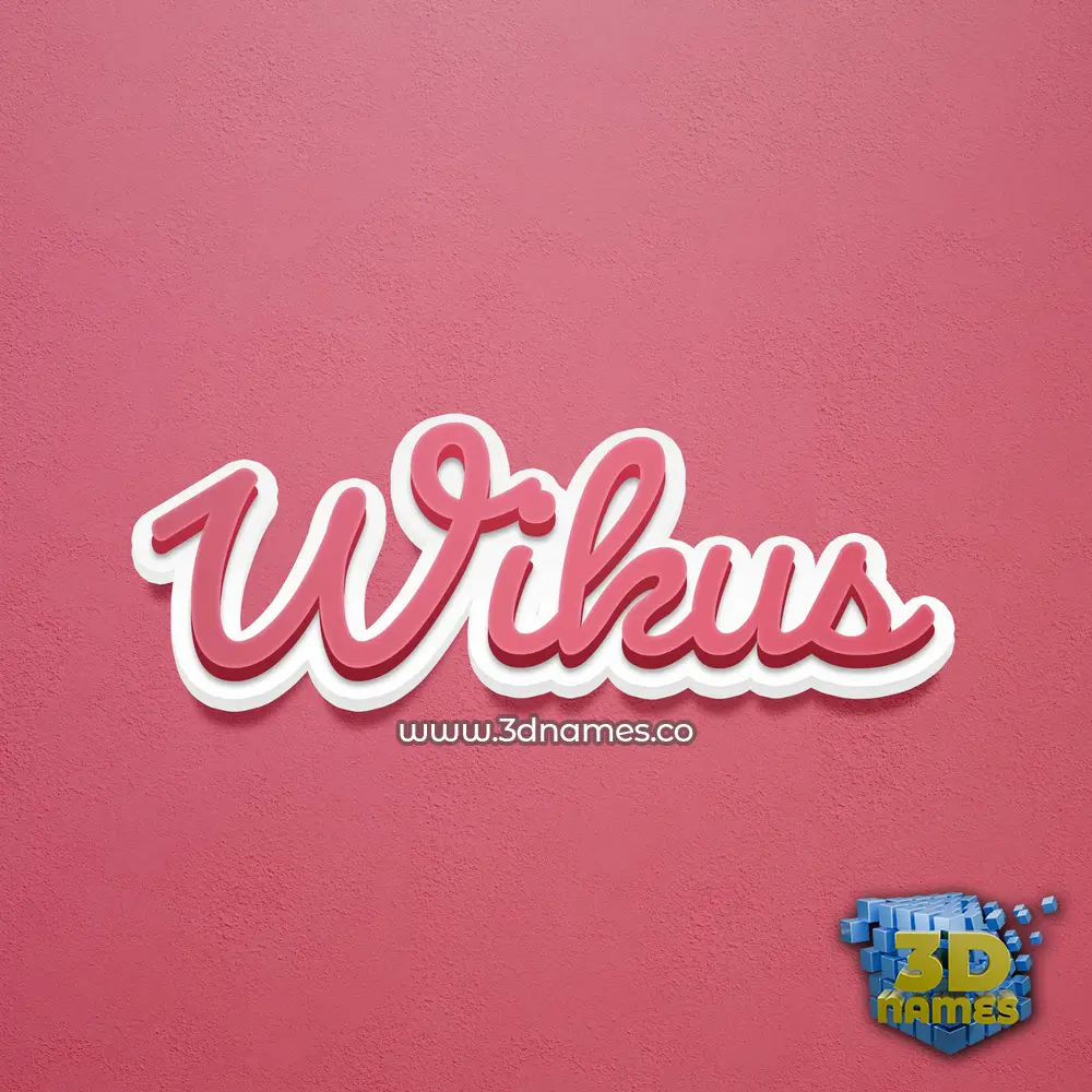 wikus in Red Scribble style - 3D name wallpaper