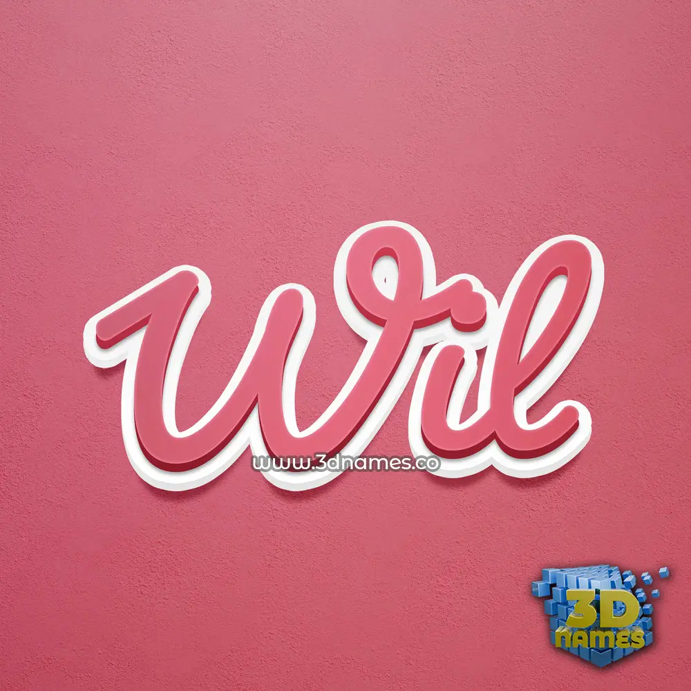 wil in Red Scribble style - 3D name wallpaper