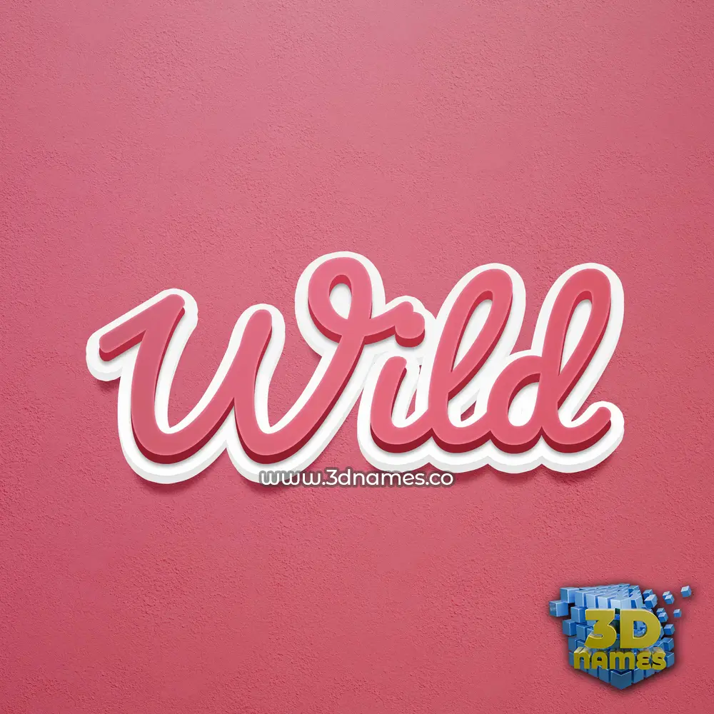 wild in Red Scribble style - 3D name wallpaper