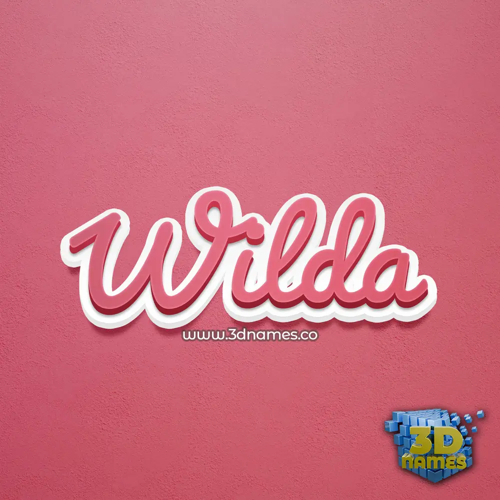 wilda in Red Scribble style - 3D name wallpaper