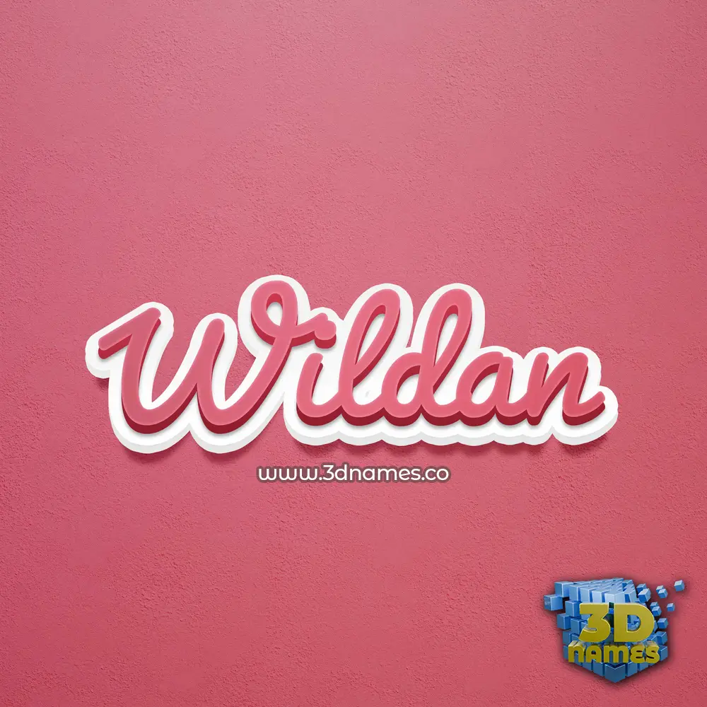 wildan in Red Scribble style - 3D name wallpaper