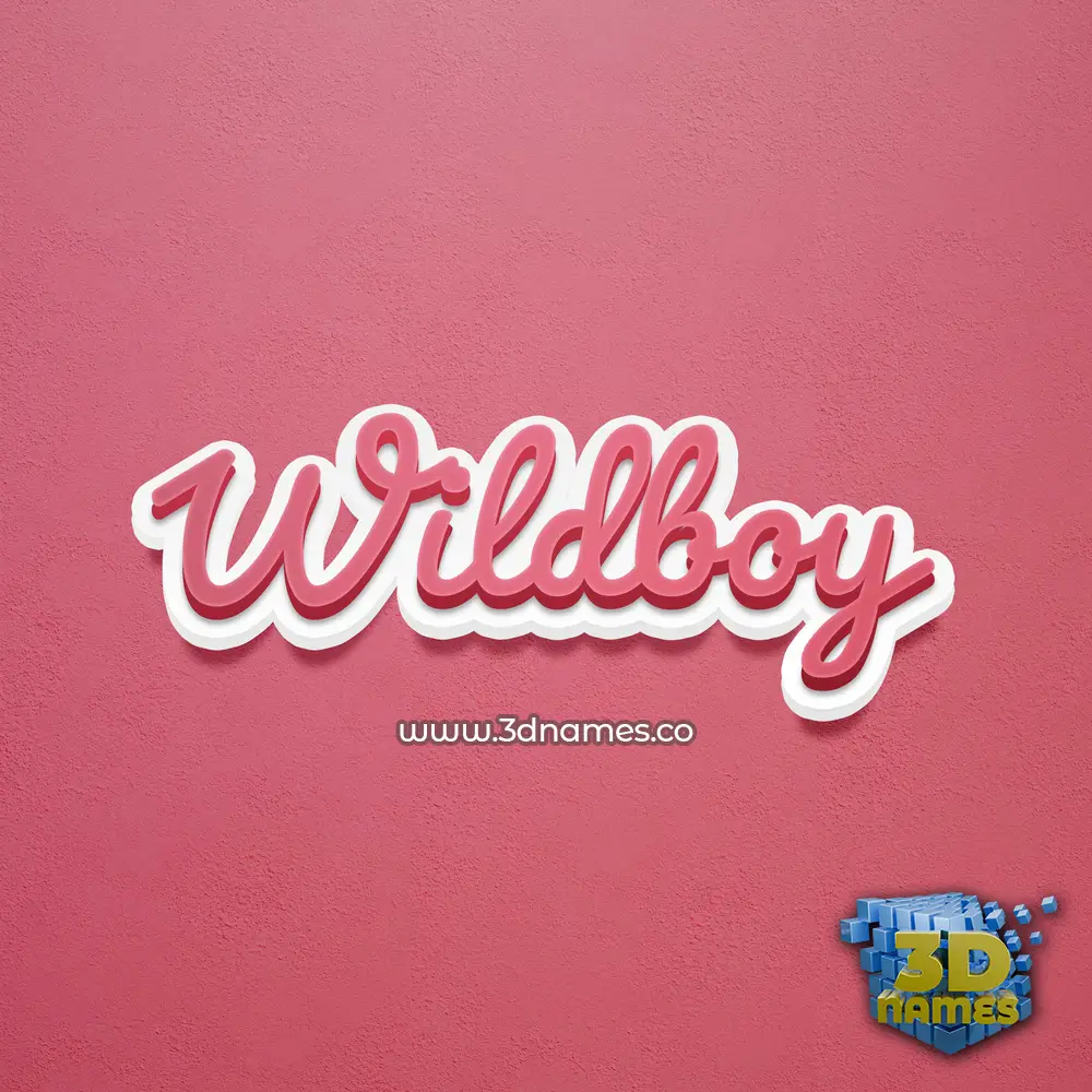 wildboy in Red Scribble style - 3D name wallpaper