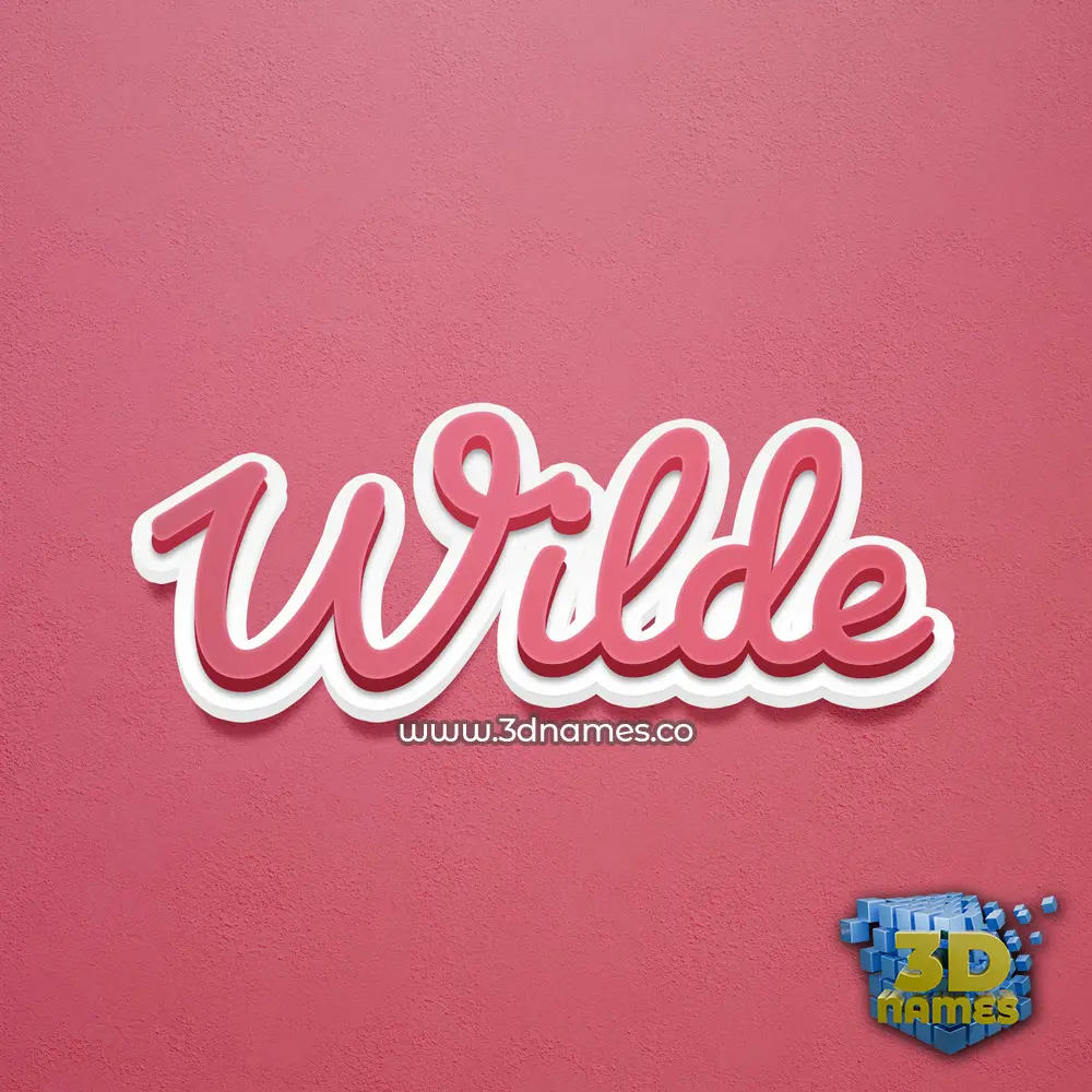 wilde in Red Scribble style - 3D name wallpaper