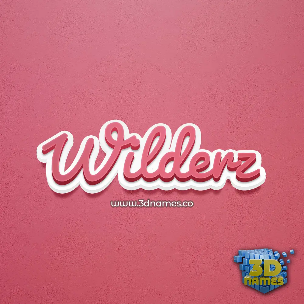 wilderz in Red Scribble style - 3D name wallpaper