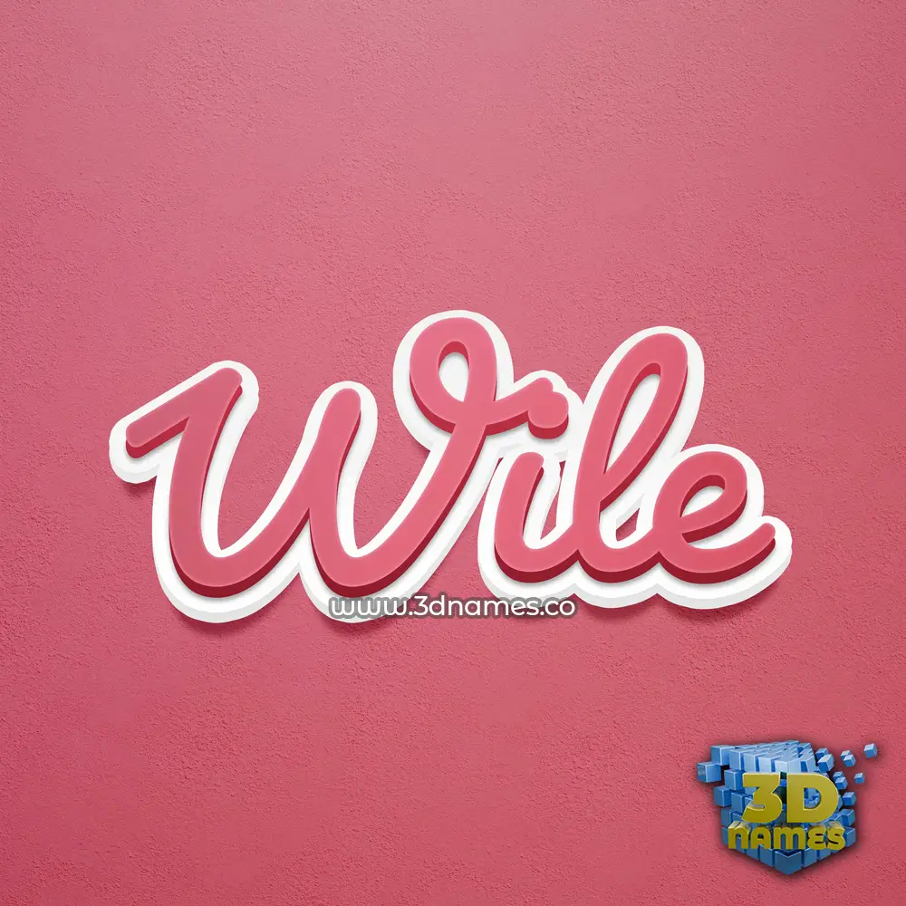 wile in Red Scribble style - 3D name wallpaper