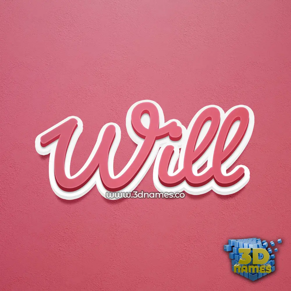 will in Red Scribble style - 3D name wallpaper