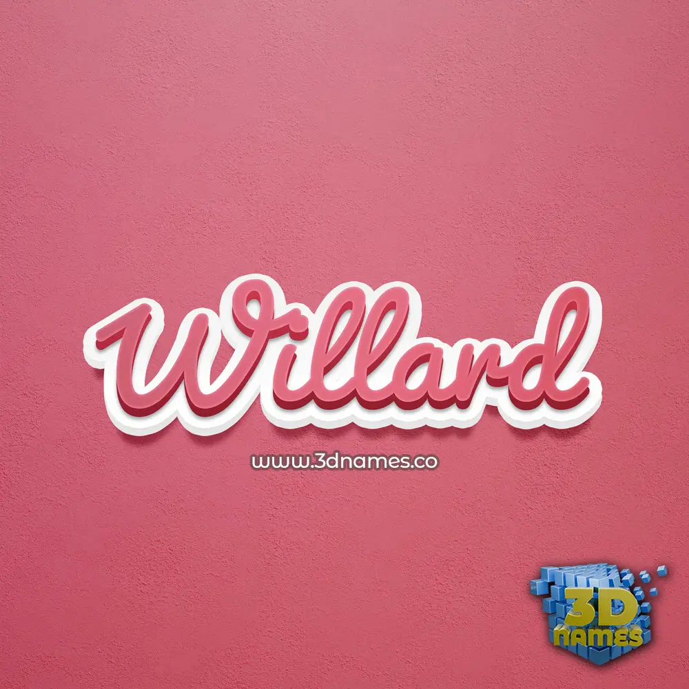 willard in Red Scribble style - 3D name wallpaper