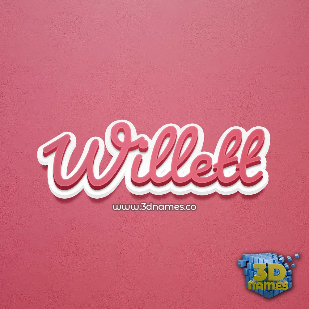willett in Red Scribble style - 3D name wallpaper