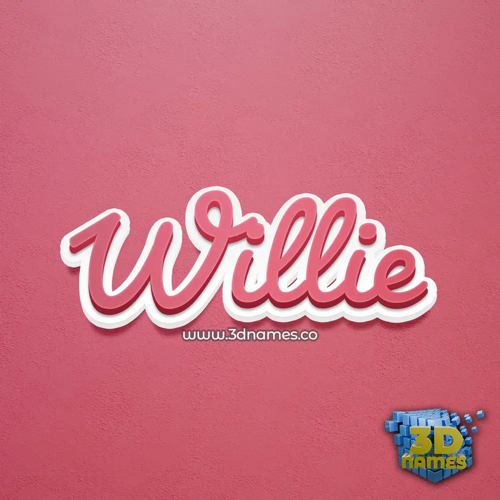 willie in Red Scribble style - 3D name wallpaper
