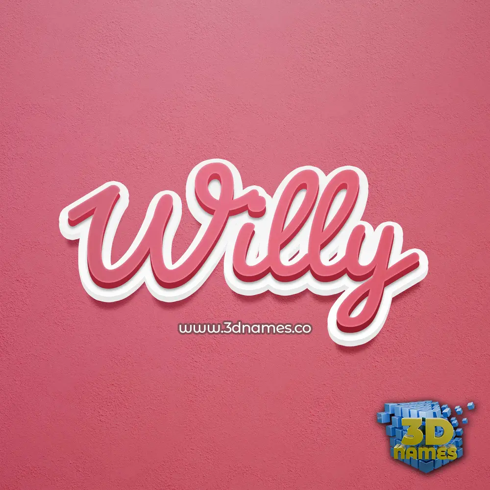 willy in Red Scribble style - 3D name wallpaper
