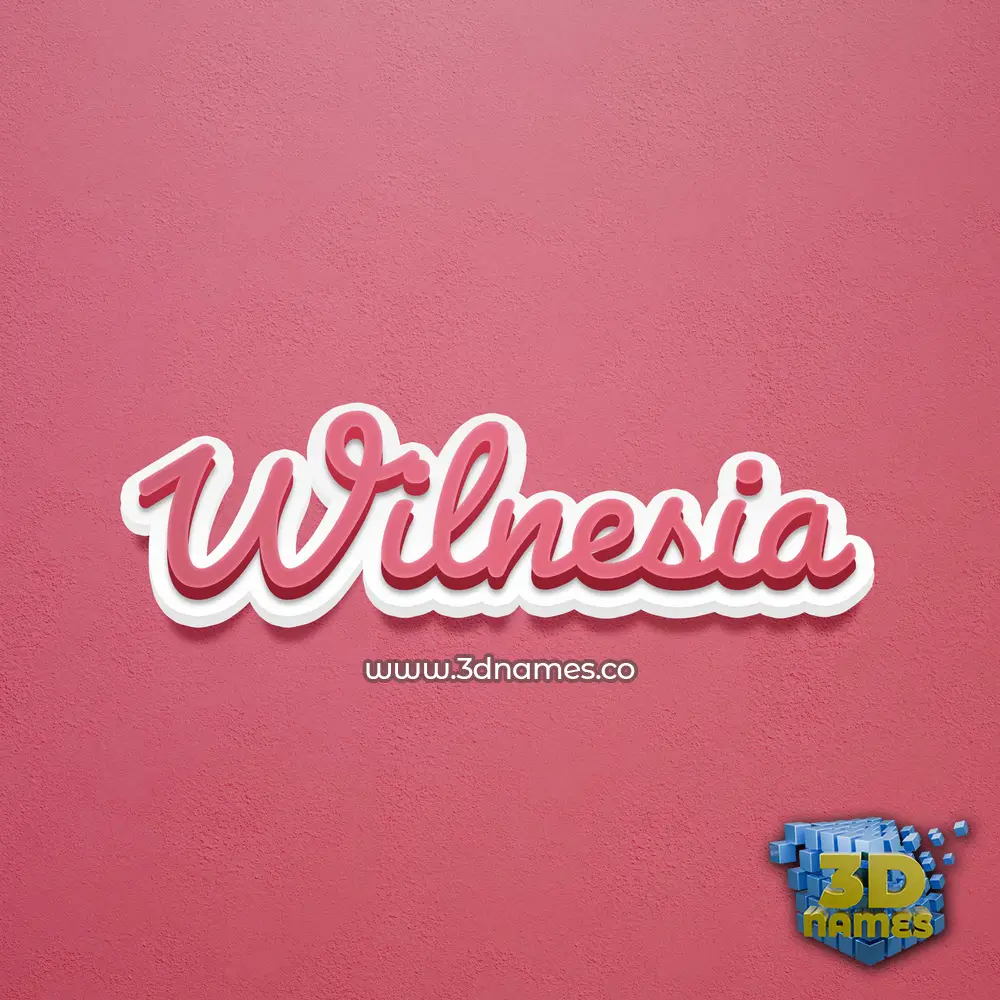 wilnesia in Red Scribble style - 3D name wallpaper