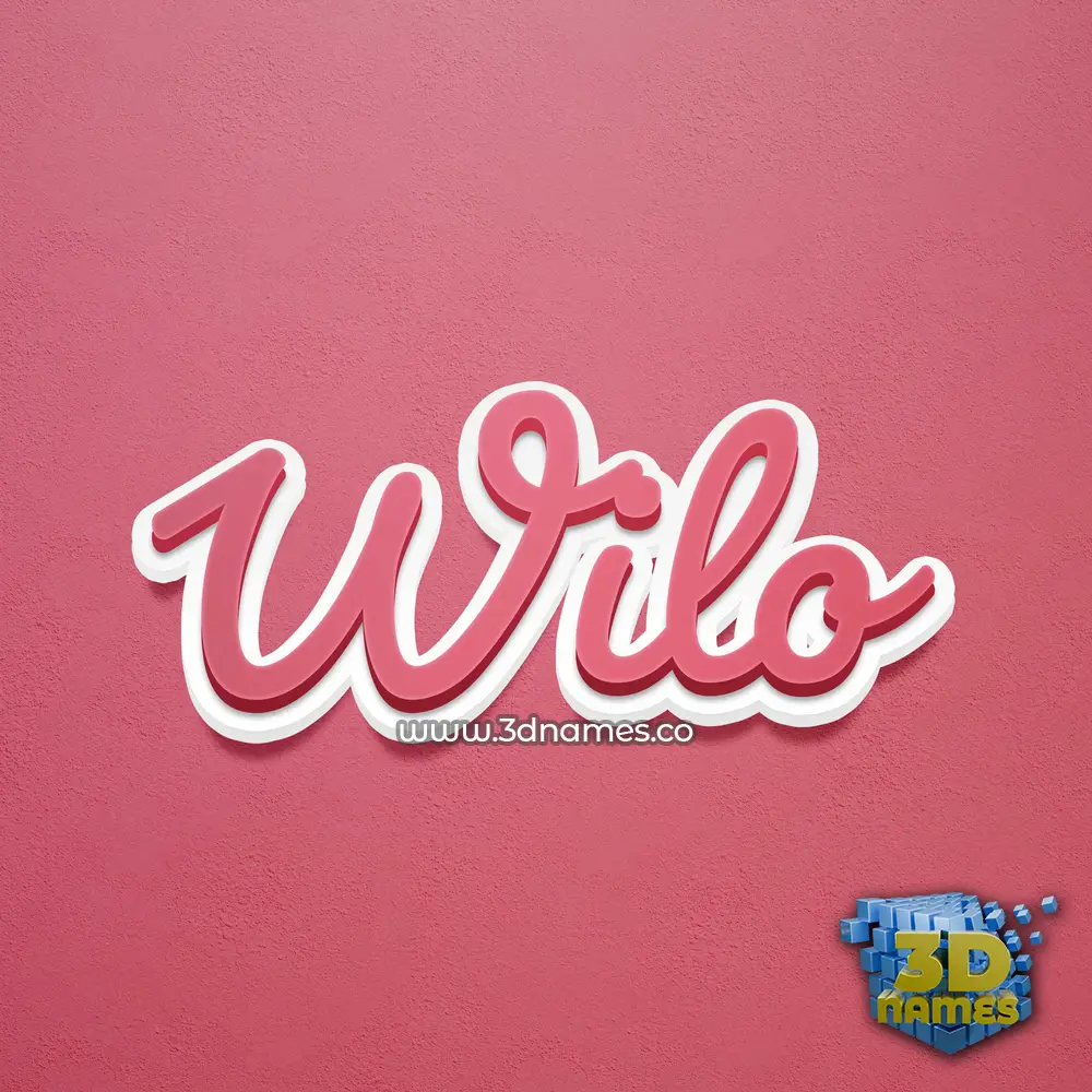 wilo in Red Scribble style - 3D name wallpaper