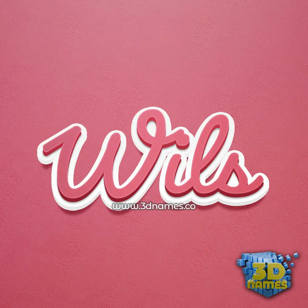 wils in Red Scribble style - 3D name wallpaper