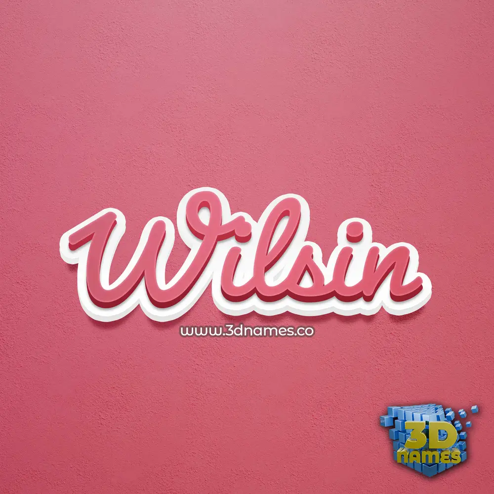 wilsin in Red Scribble style - 3D name wallpaper
