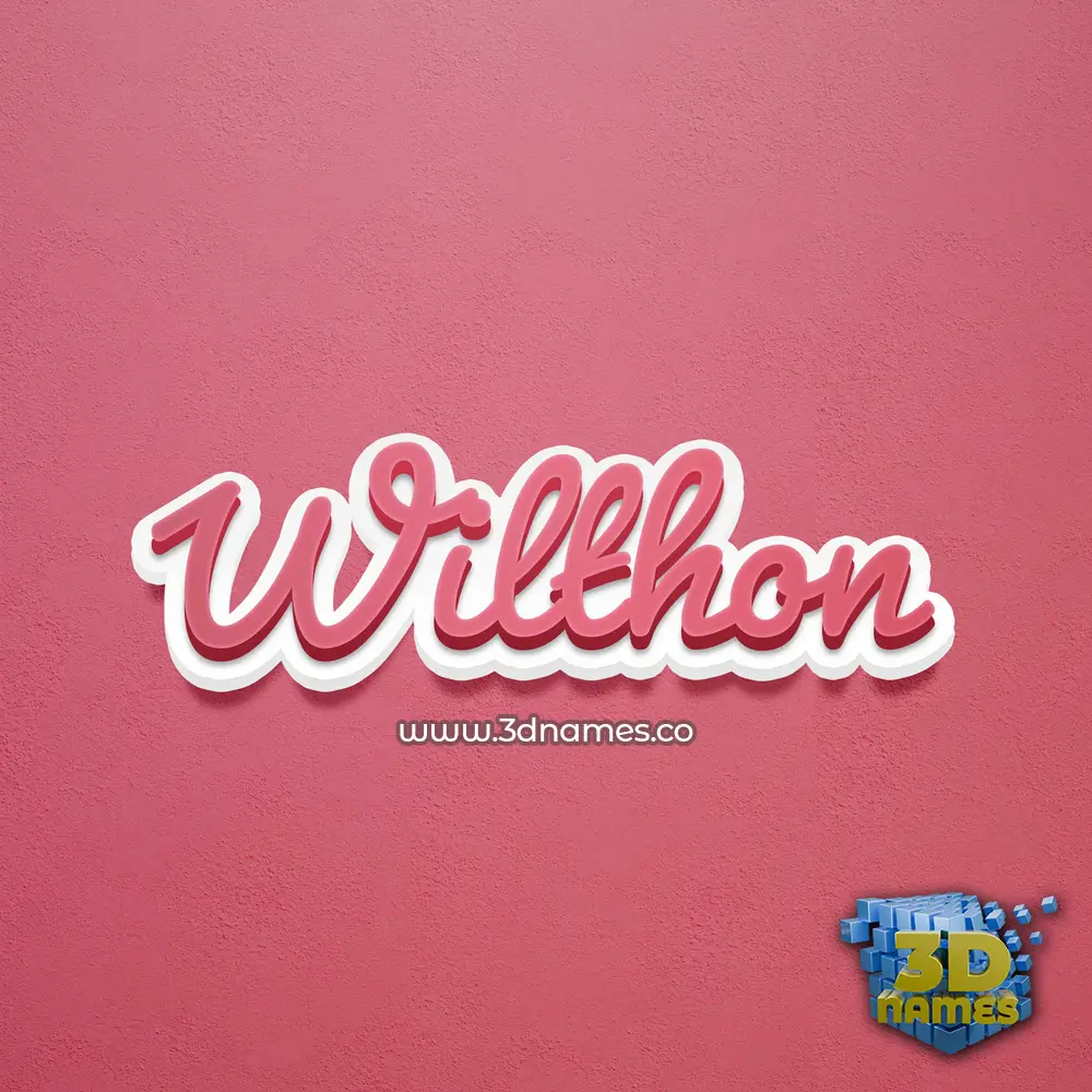 wilthon in Red Scribble style - 3D name wallpaper