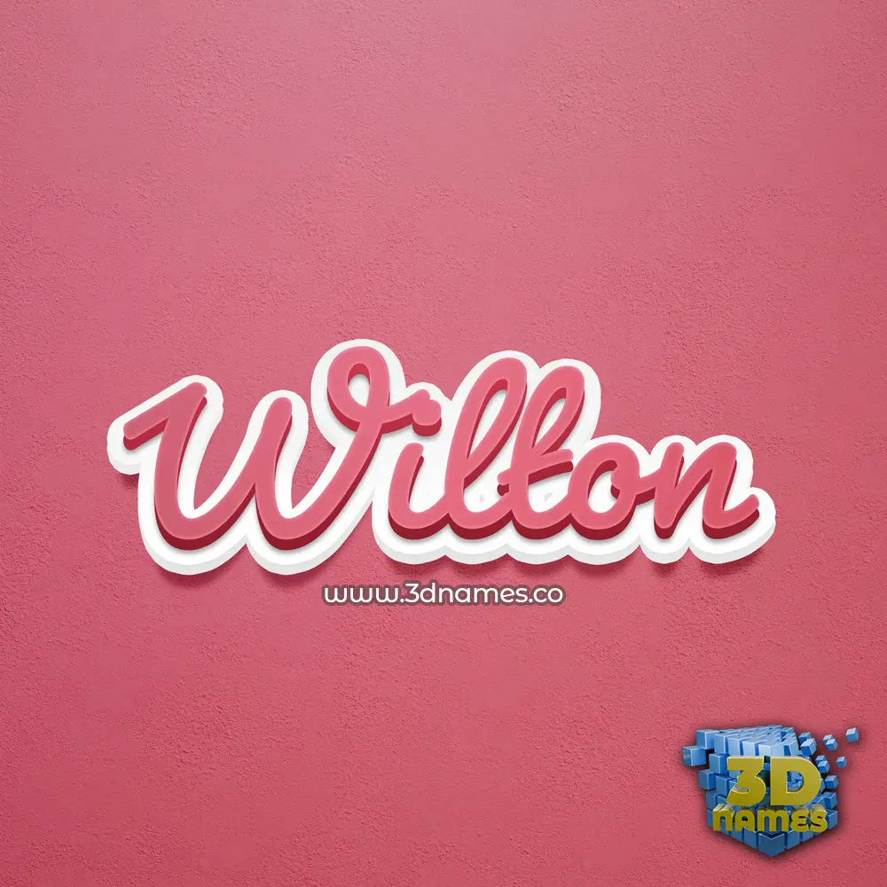 wilton in Red Scribble style - 3D name wallpaper