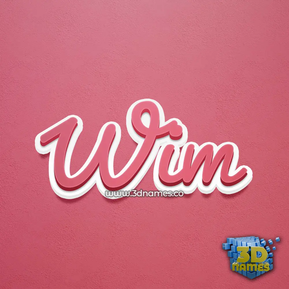 wim in Red Scribble style - 3D name wallpaper