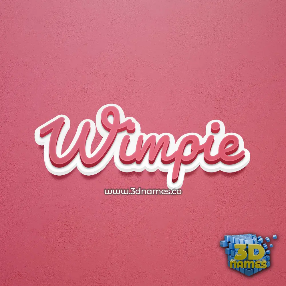 wimpie in Red Scribble style - 3D name wallpaper