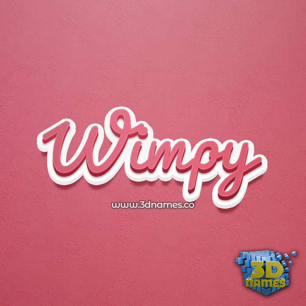 wimpy in Red Scribble style - 3D name wallpaper