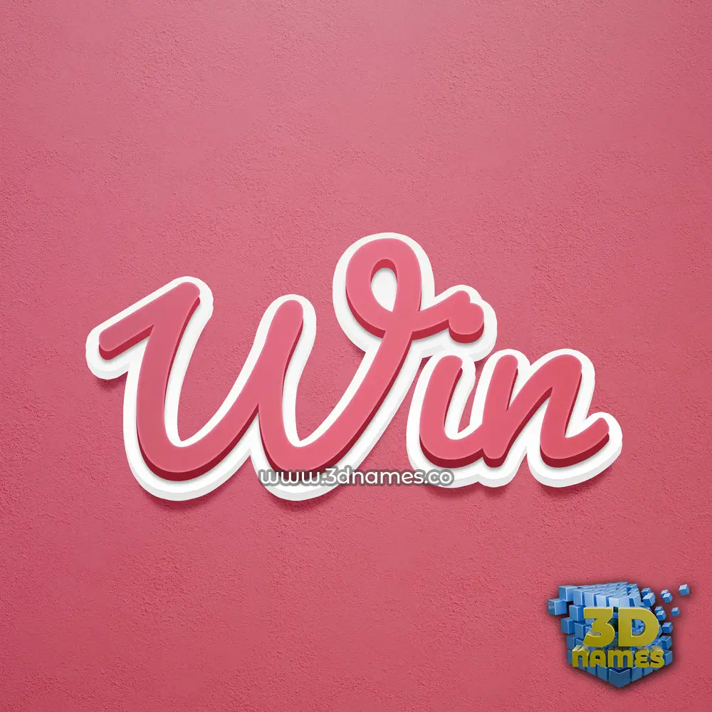 win in Red Scribble style - 3D name wallpaper