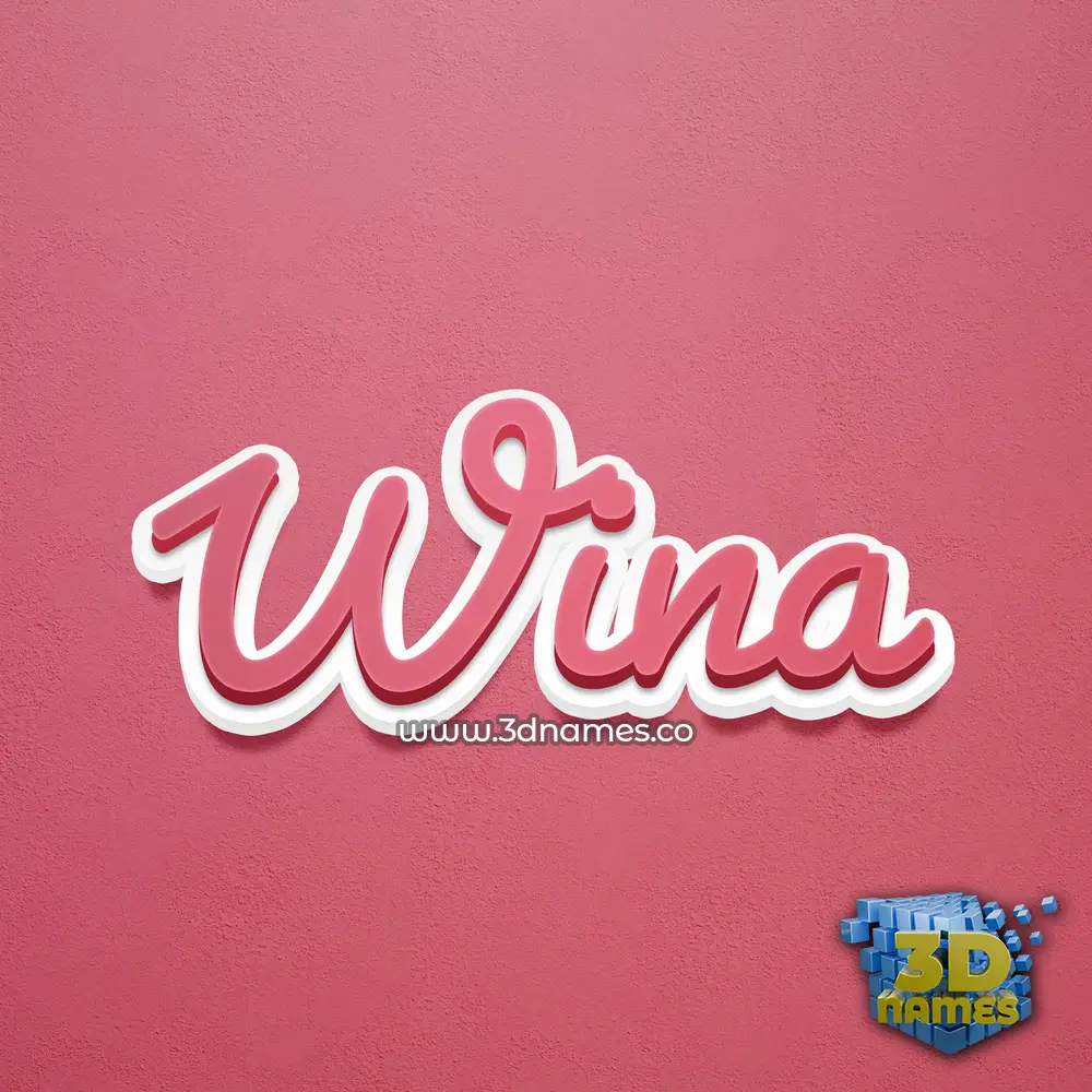 wina in Red Scribble style - 3D name wallpaper