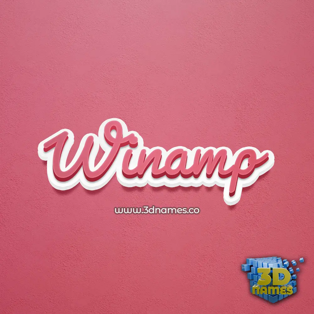 winamp in Red Scribble style - 3D name wallpaper