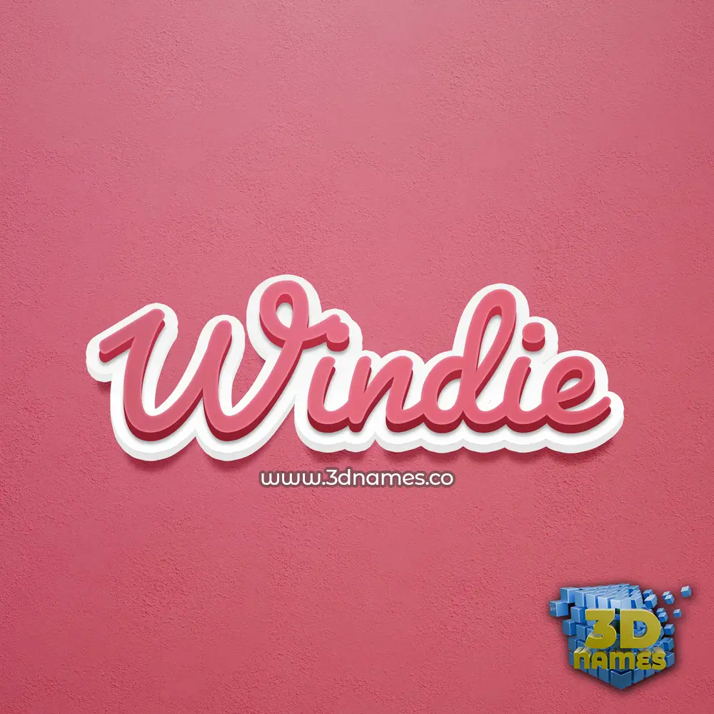 windie in Red Scribble style - 3D name wallpaper