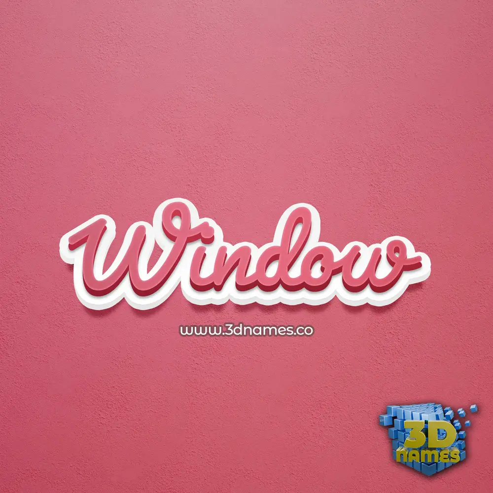 window in Red Scribble style - 3D name wallpaper
