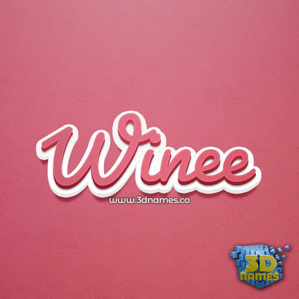 winee in Red Scribble style - 3D name wallpaper