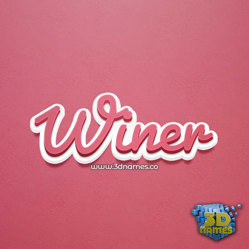 winer in Red Scribble style - 3D name wallpaper