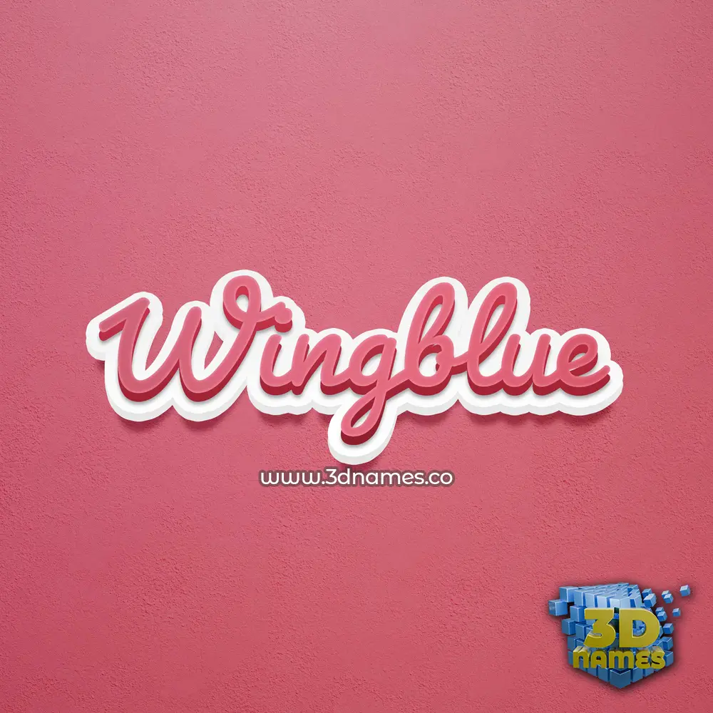 wingblue in Red Scribble style - 3D name wallpaper