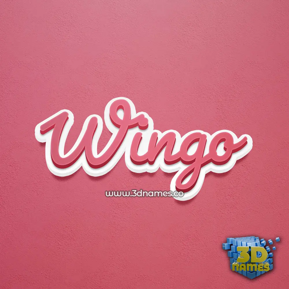 wingo in Red Scribble style - 3D name wallpaper