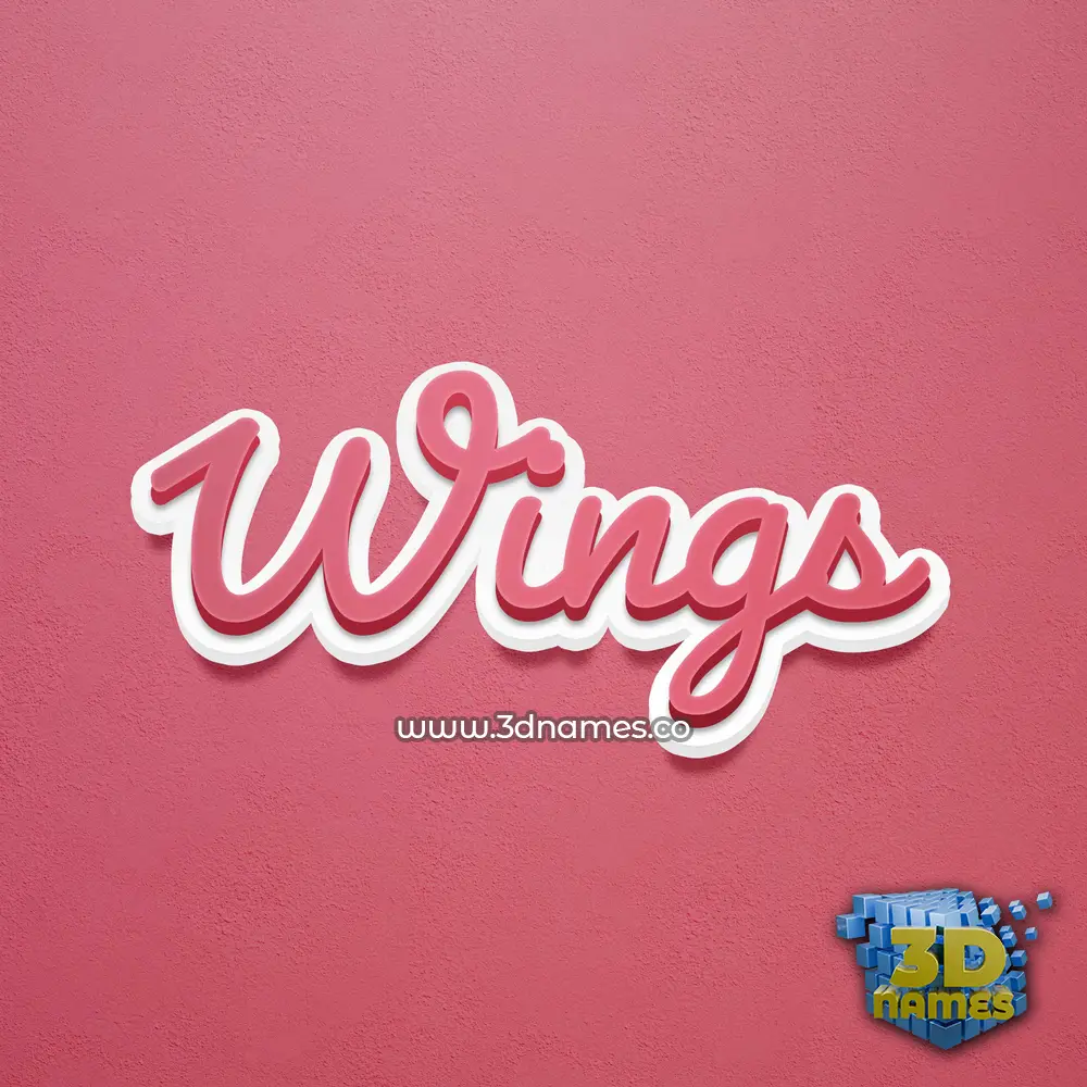 wings in Red Scribble style - 3D name wallpaper