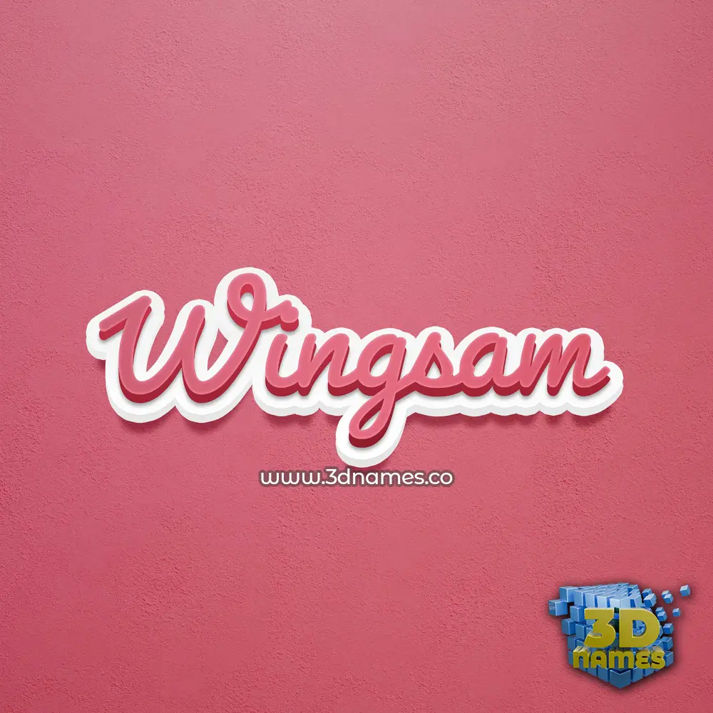 wingsam in Red Scribble style - 3D name wallpaper