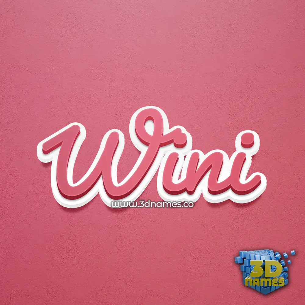 wini in Red Scribble style - 3D name wallpaper