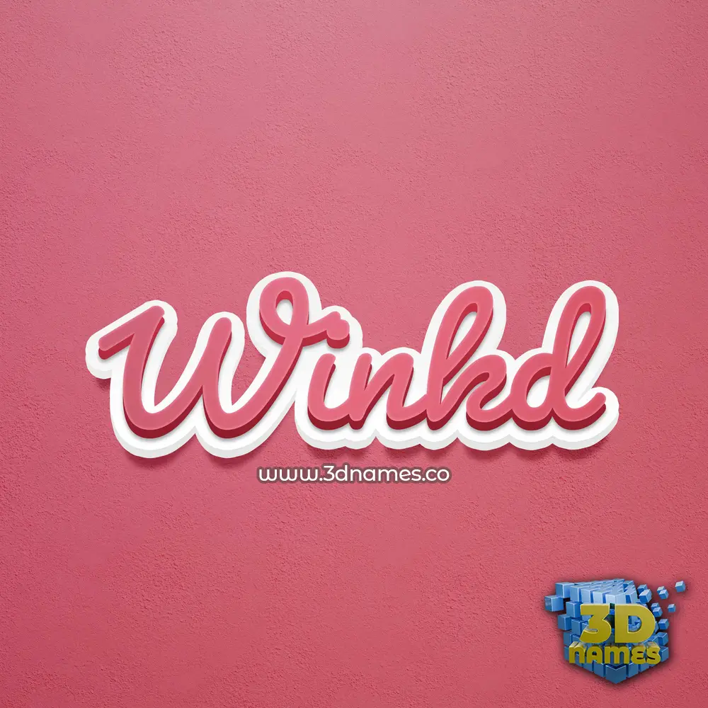 winkd in Red Scribble style - 3D name wallpaper