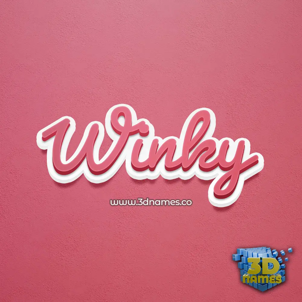 winky in Red Scribble style - 3D name wallpaper