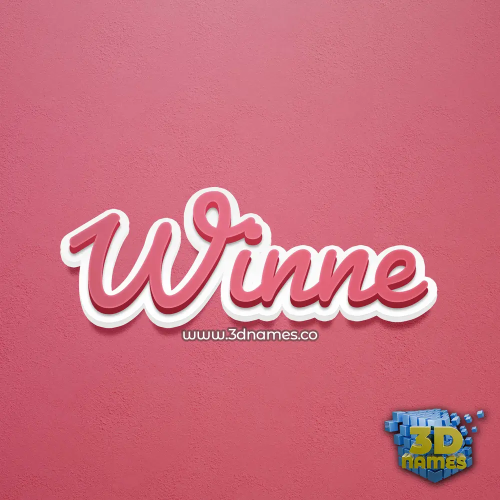 winne in Red Scribble style - 3D name wallpaper